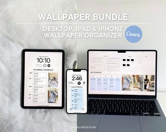 PAQUETE de fondos de pantalla de The Balanced Plan / Escritorio, iPad y iPhone, fondos digitales personalizables (vertical y horizontal)
