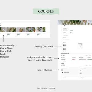 Student Notion Planner by The Balanced Plan | Academic Student Digital Planner, College Planner, Assignment Tracker, School Planner image 5