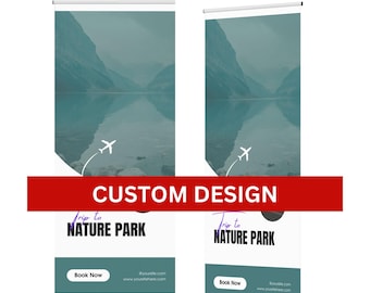 Custom Business Stand Roll Up Banner, Retractable Banner, Business Sign Banner, Pop Up Shop Banner, with Full Color Print, FREE CARRYING BAG