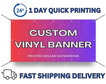 Full Color Custom Vinyl Banners, Personalized Design, Birthday Banner, Graduation Sign, Baby Shower, Welcome Party Events