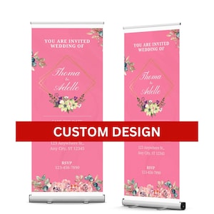 Custom Wedding Retractable Banner, Wedding Sign Banner, Roll Up Banner Stand, Personalized Event Display, Full Color Print-FREE CARRYING BAG