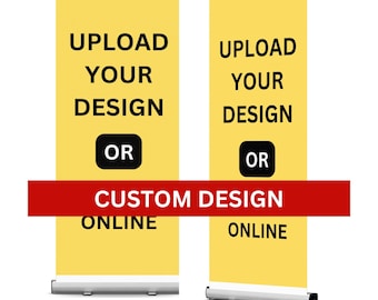 Customize Retractable Banner, Pop Up Shop Banner, Stand Roll Up Banner, Business/Events Sign Banner, Full Color Print, FREE CARRYING BAG