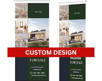 Retractable Banner, Customize Banner, Pop Up Shop Banner, Business Sign Banner, Stand Roll Up Banner, Full Color Print, FREE CARRYING BAG