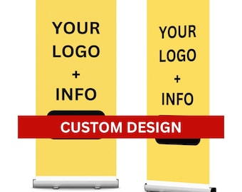 Customize Pop Up Shop Banner, Business Retractable Banner, Stand Roll Up Banner, Events Sign Banner, Full Color Print, FREE CARRYING BAG