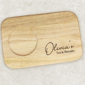 Tea and biscuit board, Wooden Biscuit board gift, Engraved wood tray, Mothers day Gift, easter gift