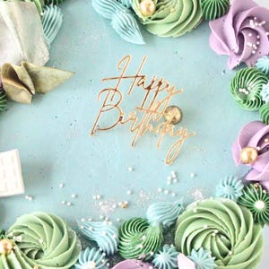 Happy birthday Acrylic Cake Charm, Happy Birthday Cupcake Charm, Mini Happy birthday topper