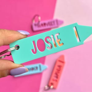 Étiquette porte-nom, Porte-clés pour sac d'école, Étiquette nominative pour sac, Porte-clés nominatif personnalisé pour enfants, Porte-clés pour enfants