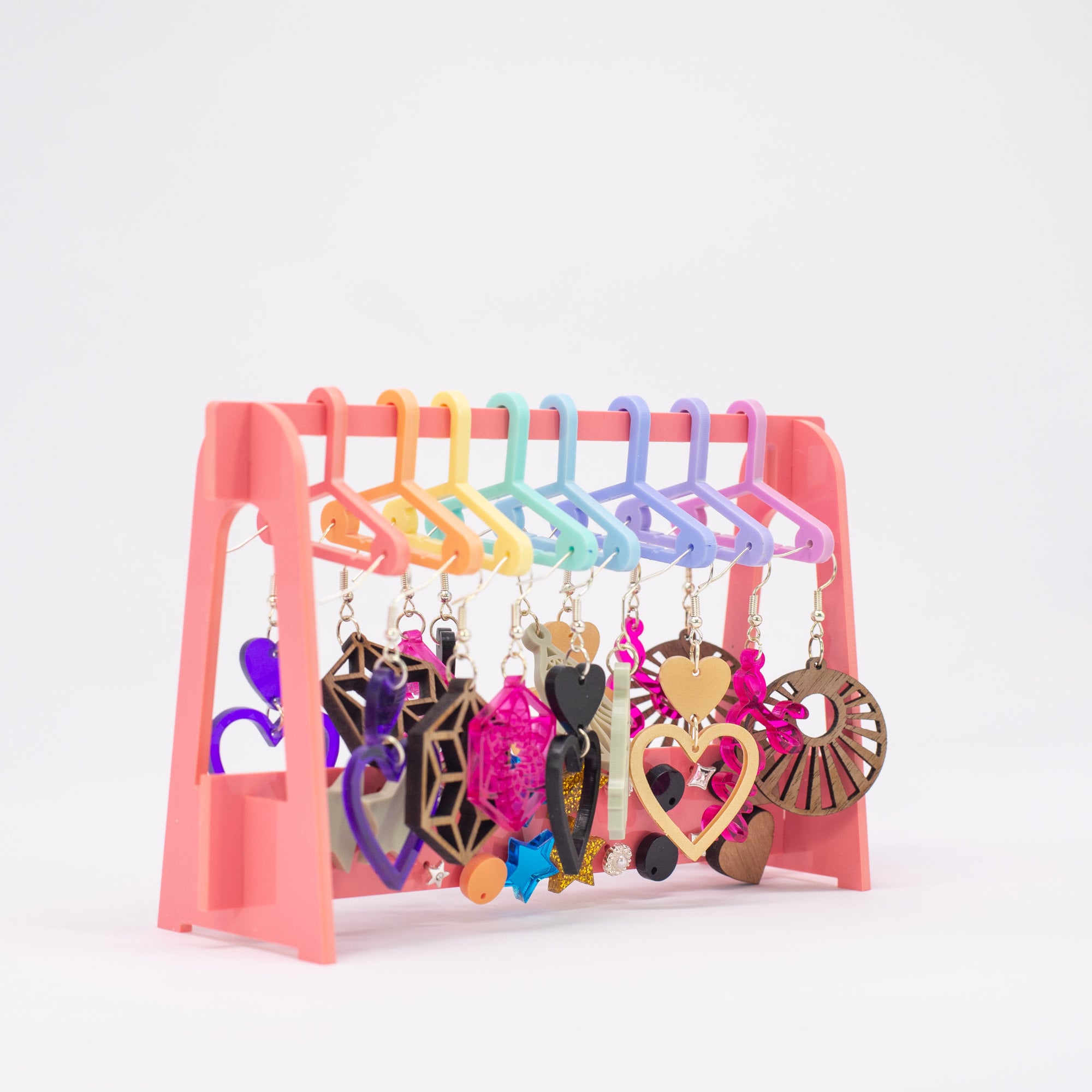 Earring Jewellery Stand, Pastel Rainbow Earring Display, Funky Colourful Travel Acrylic Laser cut, Alternative Gifts, Quirky