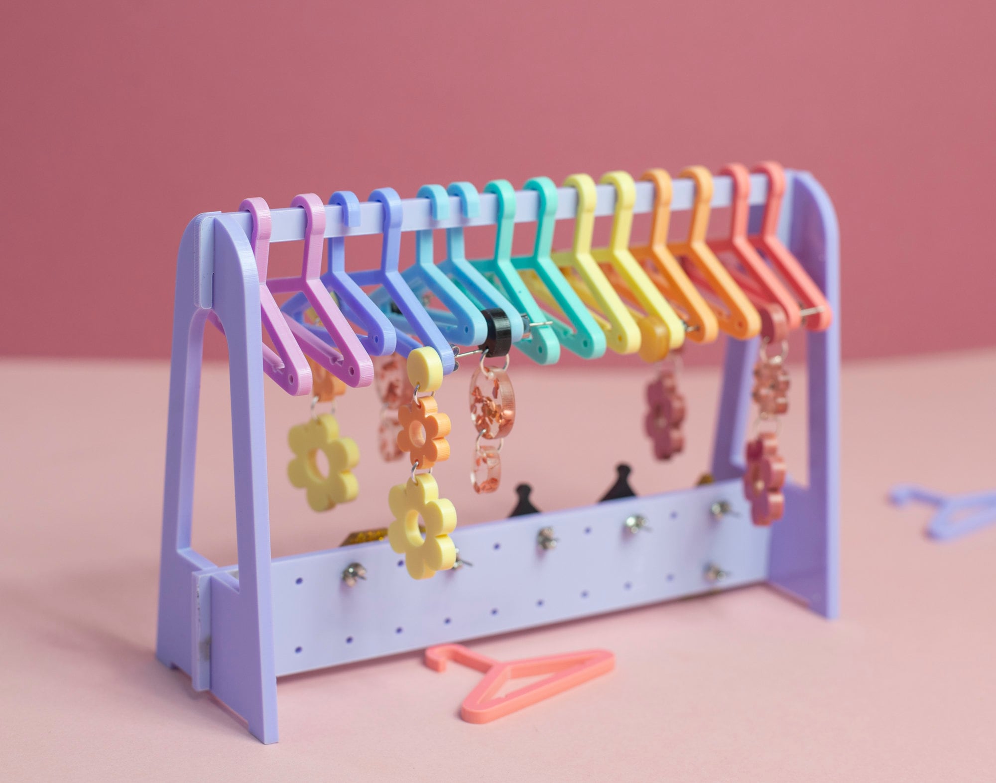 Bobasndm Cute Earring Rack Holder Coat Hangers Shape Unique Earring Display  Stand Acrylic Ear Studs Display Rack Earring Hanging Organizer