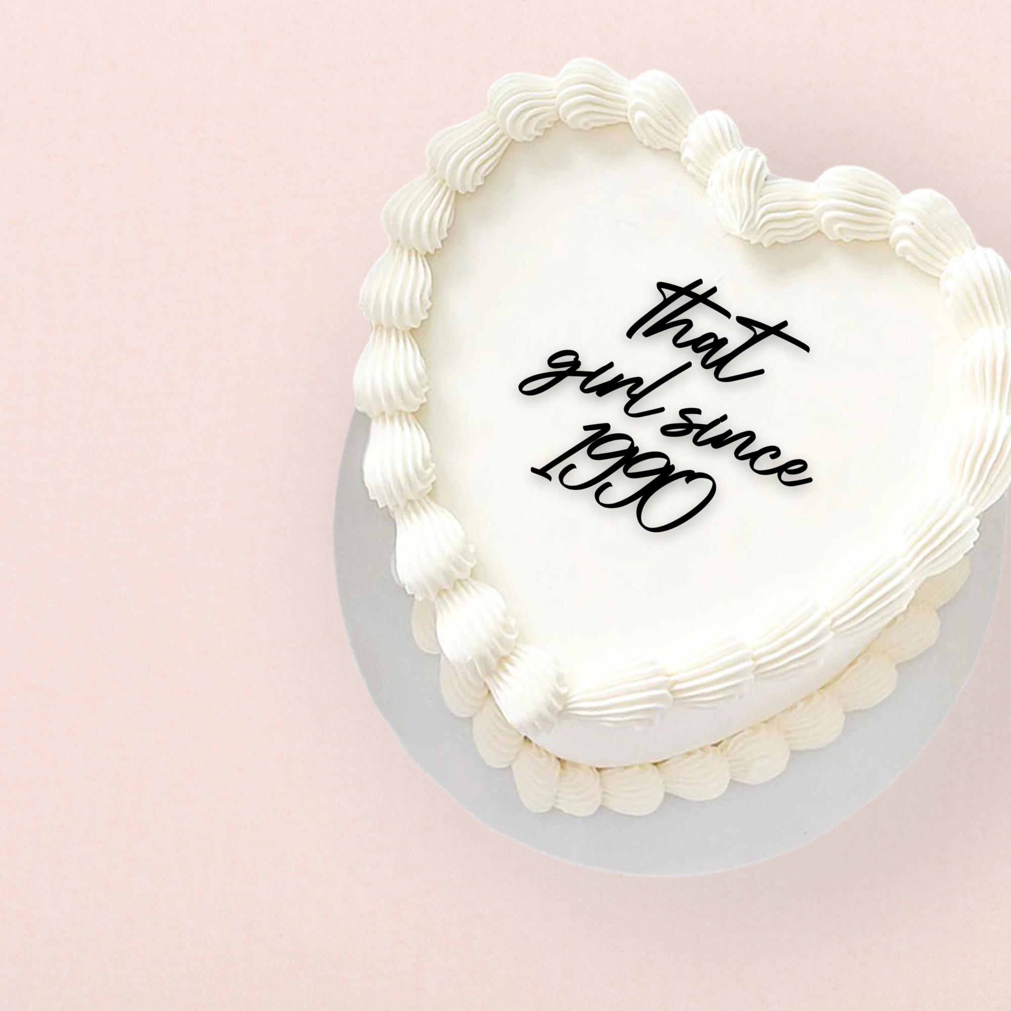 That Girl Since Cake Charm, That Girl Since Year Personalised Birthday Cake Decor, Cake Decoration, Heart Cake Name, Acrylic Cake Topper