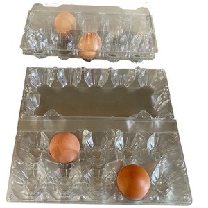 50X PLASTIC EGG CARTON, Plastic Storage, Farm Fresh Eggs Plastic Containers, Reused Egg Plastic Storage Box For Egg Lover Gift