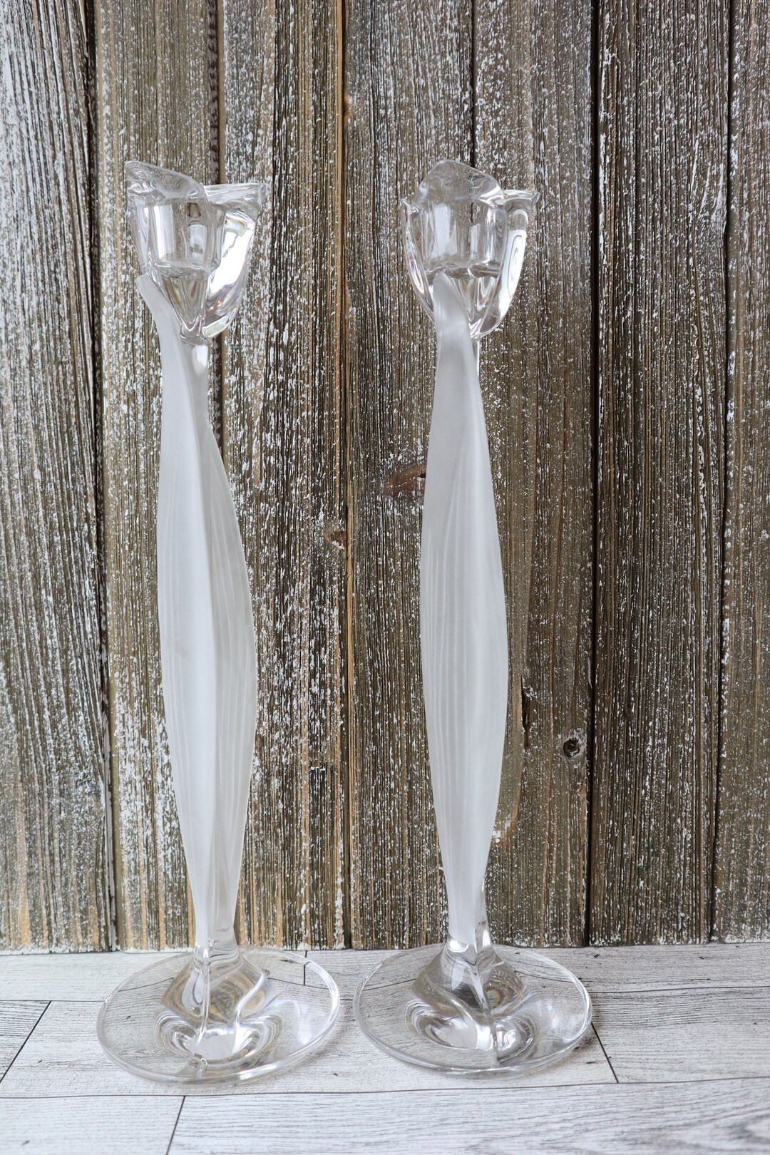 Mikasa Spring Aria Candlestick Holder - Pair - Tall - Frosted Tulip ...