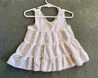Mothercare - Vintage Girl&#39;s White Lace Trimmed Tank Top - Brand new condition!