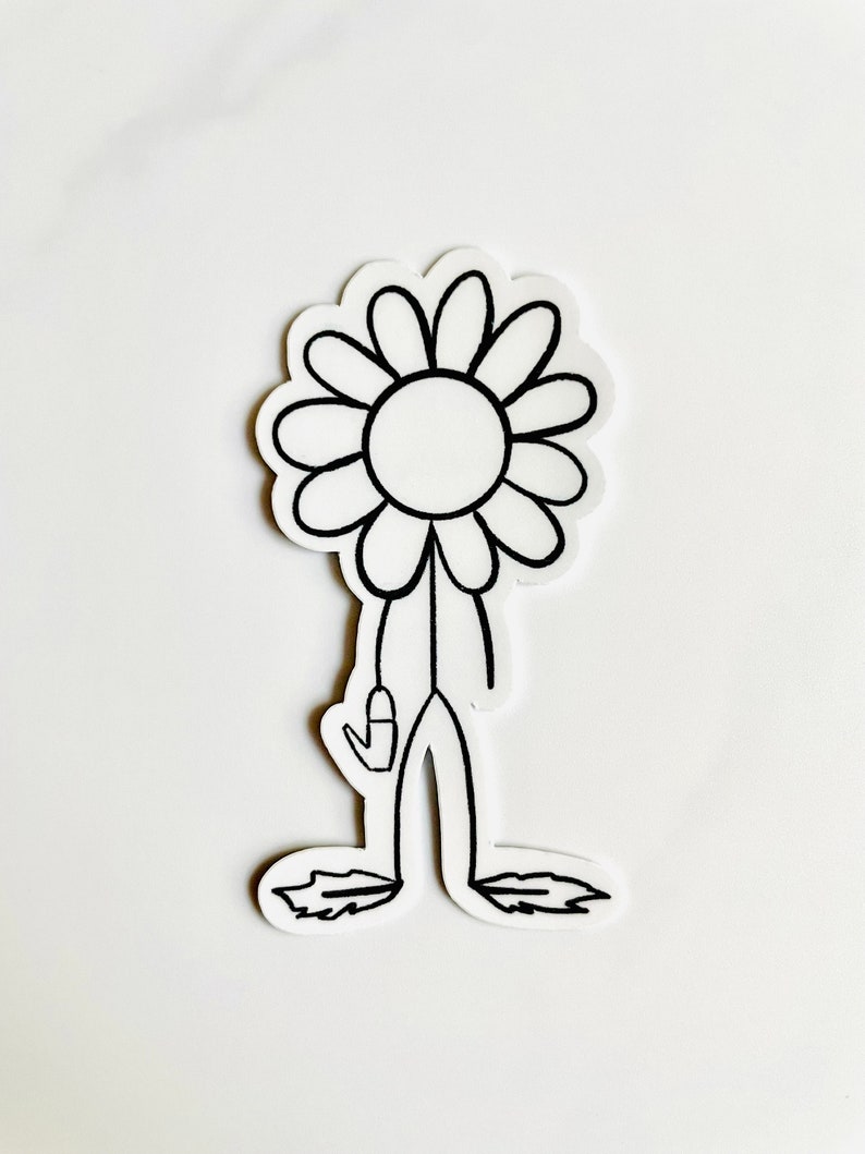 Flower Stickman Sticker Stick Man Stick Figure Minimalist Etsy