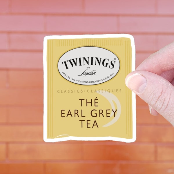 Twinings Earl Grey Tea Sachet Sticker - Tea Lover Packet Tin Lady Masala Chai Loose Leaf - Laptop Water Bottle Journal Vinyl Decal