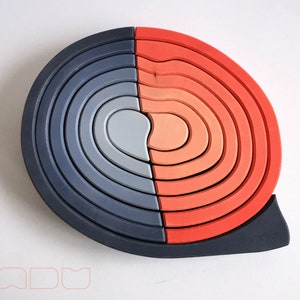 Brinquedo Waldorf de equilíbrio de caracol de madeira exclusivo, Montessori feito à mão, brinquedos Waldorf para crianças, presente de aniversário personalizado, quebra-cabeça de madeira, decoração de berçário