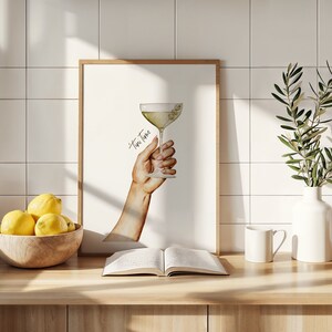 Brudny Martini Art Print Tini Time Bar Cart Akcesoria Stare Pieniądze Estetyczna Sztuka Ścienna Brudny Martini Plakat Szklanki do Martini Plakat Koktajlowy