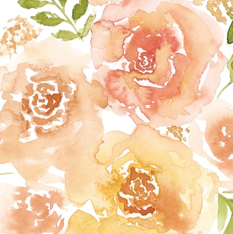 Floral Watercolor Art Print Flower Wall Art Loose Botanical Painting ...