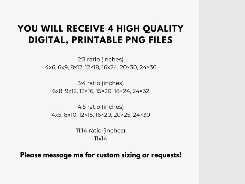 PNG files print ratios