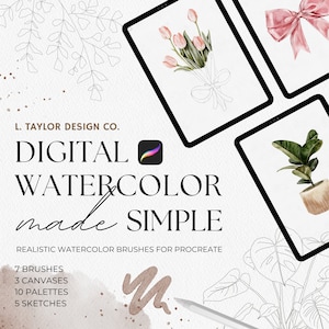 Procreate Brushes Realistic Watercolor Painting Kit for Procreate iPad Brushes Learn Digital Watercolor Procreate Brush Palettes Digital Art