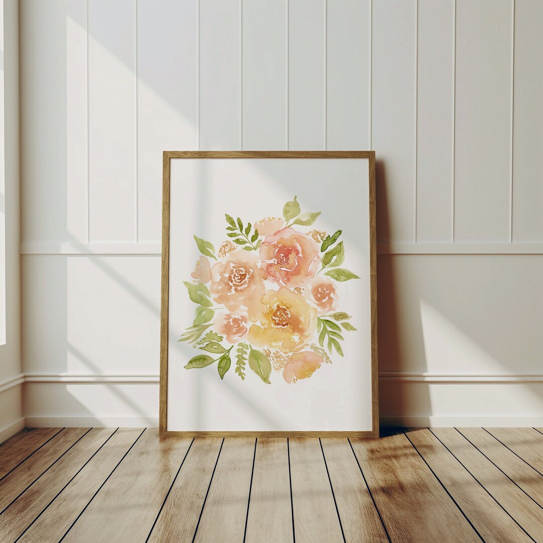 Floral Watercolor Art Print Flower Wall Art Loose Botanical Painting ...