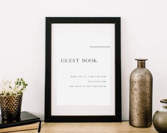 Modern Minimal Polaroid Guest Book Template for Weddings and Events | Guest Book Sign for Polaroid Guest Books
