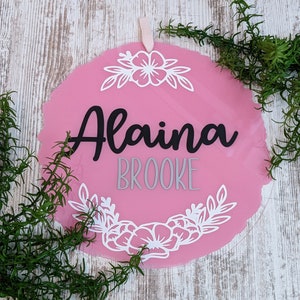 Flower Baby Name Nursey Sign/Acrylic Baby Name Sign