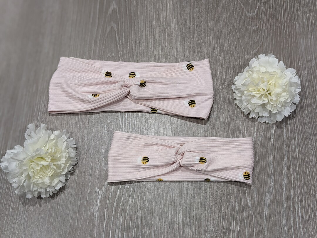 Pink Bee Headbands, Twist Knot Headbands, Matching Mommy and Me, Women