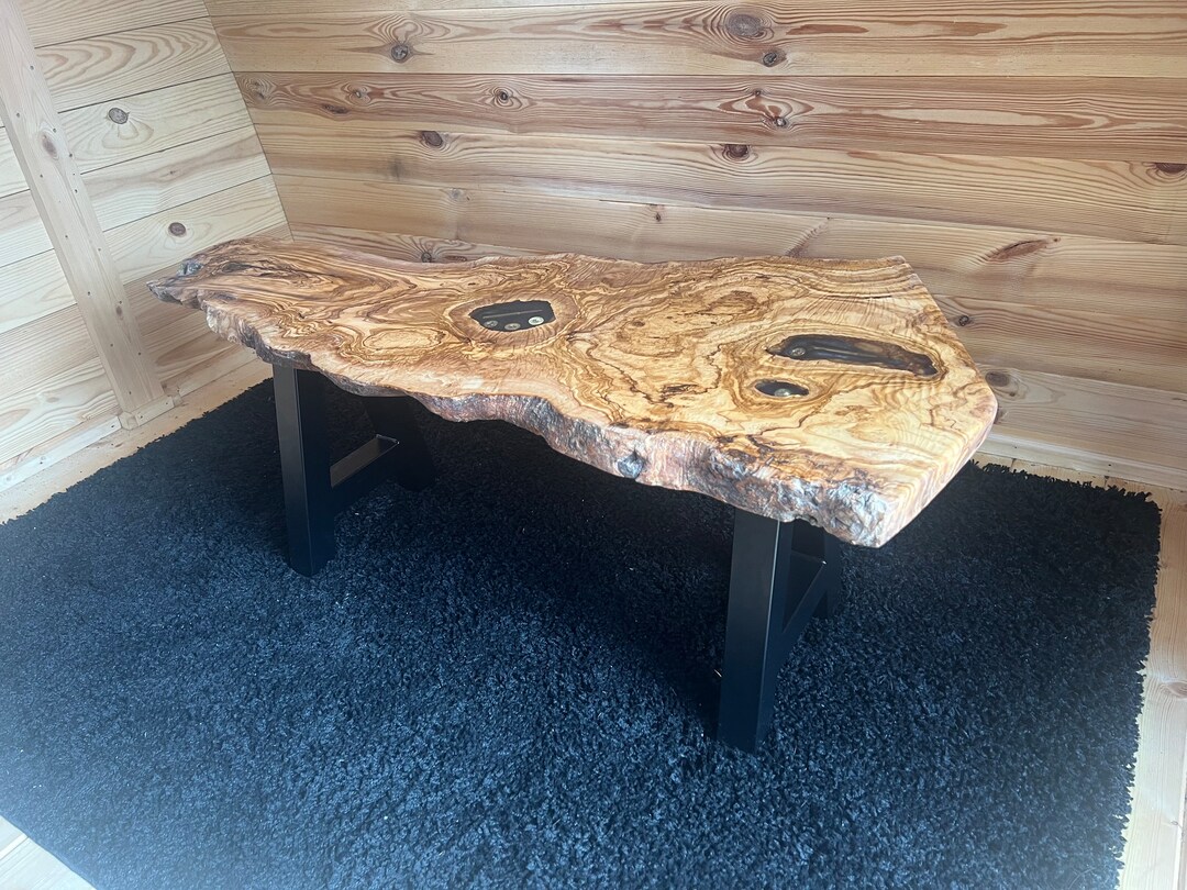 Olive Wood & Epoxy Bullet Table Live Edge Etsy