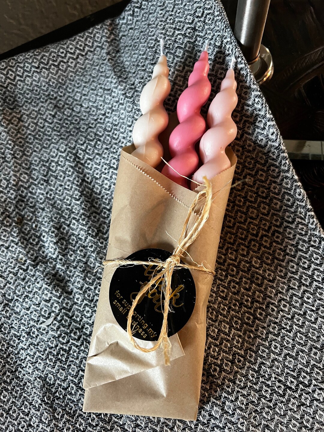 3piece Twisted Pillar Candles Bundle Beeswax Etsy