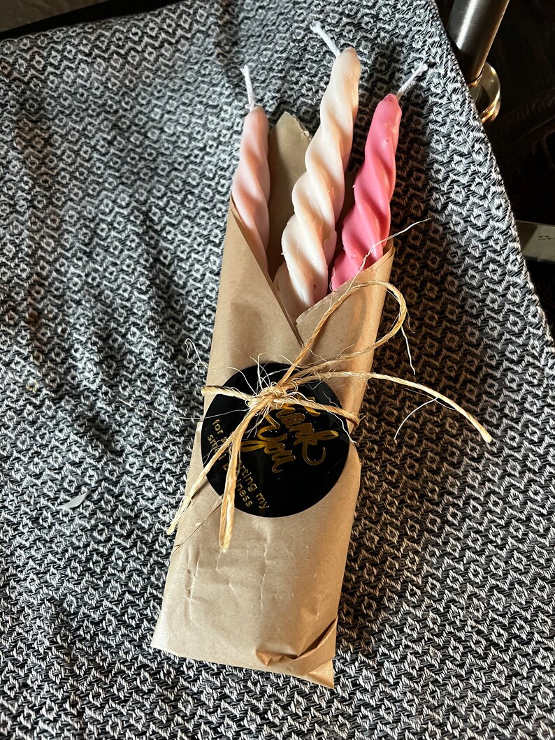 3piece Twisted Pillar Candles Bundle Beeswax Etsy