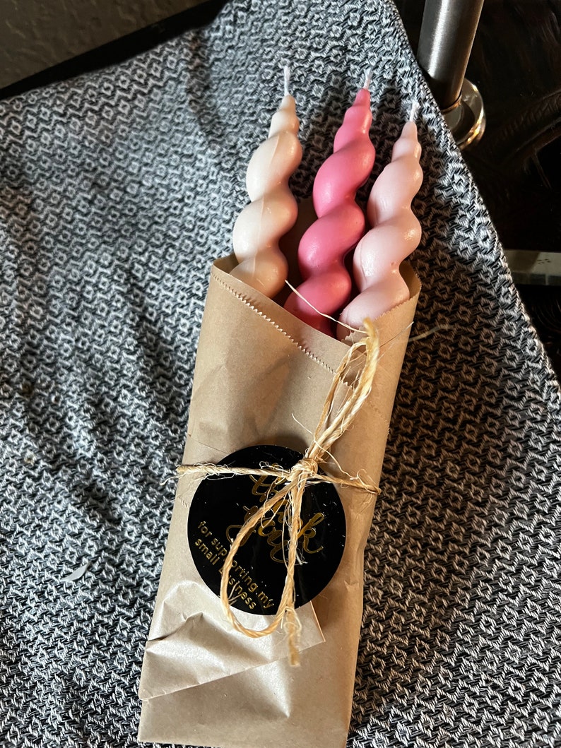 3piece Twisted Pillar Candles Bundle Beeswax Etsy