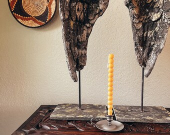 Vintage Candlestick Holder with Pillar Candles