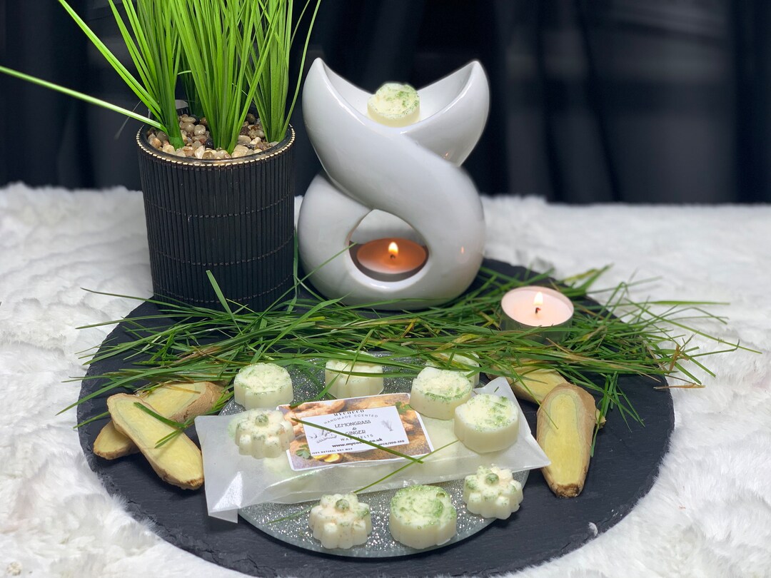 Lemongrass & Ginger Wax Melts, 8 Handmade Natural and Eco Friendly