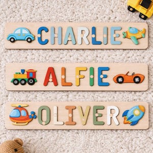 Personalised Name Wooden Puzzle | Baby Shower Gift | Early Learning Puzzle | Custom Name Baby Room Ideas | 1st Birthday Gift image 3