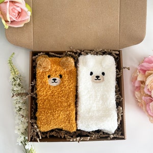 Cute Bear Fluffy Socks | Fluffy Socks Gift Box | Womens Socks Gift Box image 6