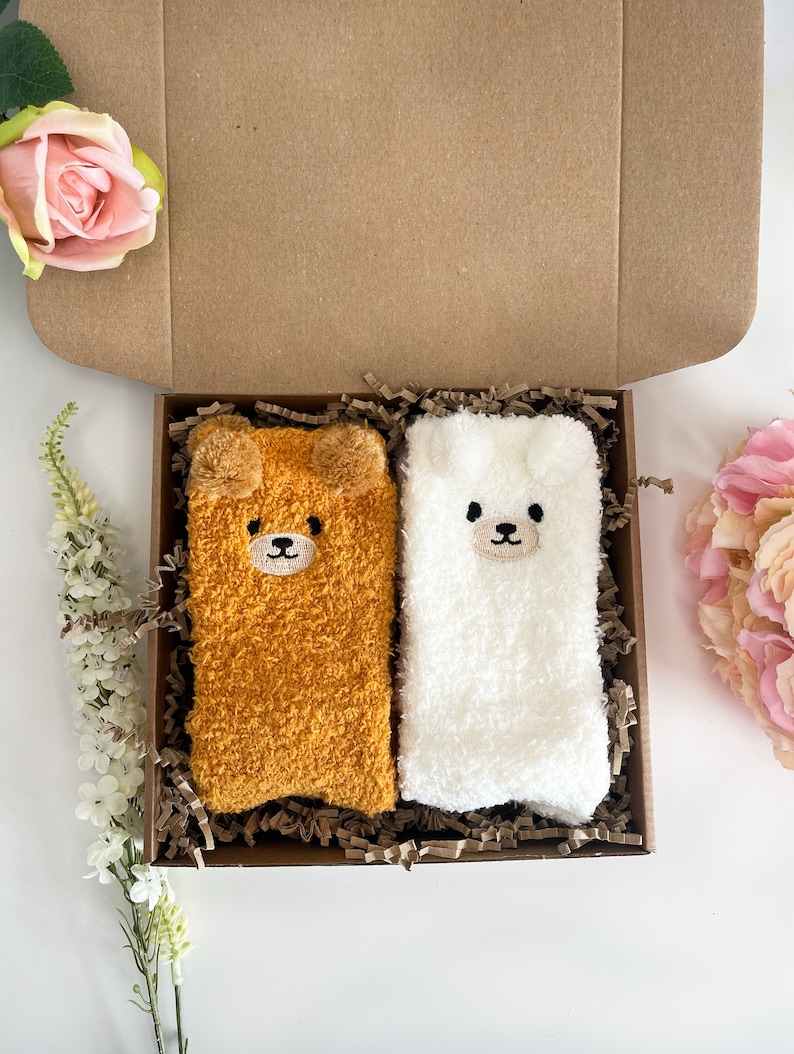 Cute Bear Fluffy Socks | Fluffy Socks Gift Box | Womens Socks Gift Box image 6