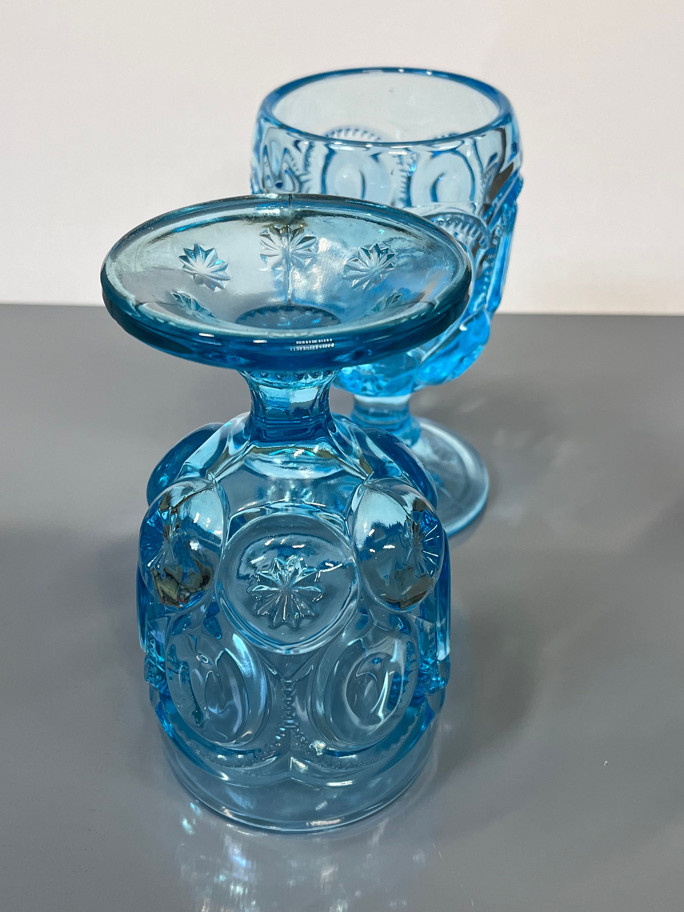 LE Smith Moon and Stars Cordial Goblets Etsy
