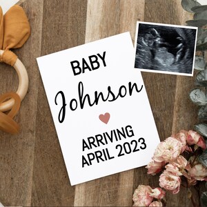 Digitale Schwangerschaftsanzeige, Geblümt, Eukalyptus, Ultraschall, Baby, Frühling