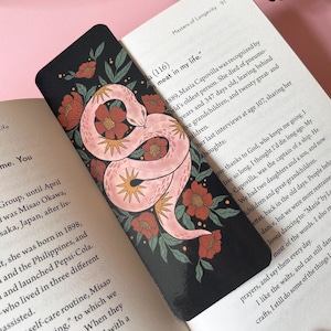 Snake bookmark, Year of the snake, Mystical Serpent Illustrated Bookmark, Gothic Witchy Stationery, Dark Academia Book Accessory