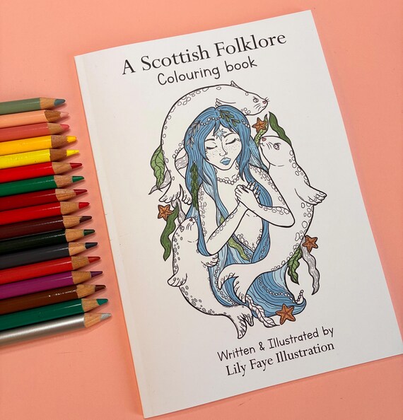 Scottish Folklore Colouring Book – A5 Mythical Creatures, Legends & Fantasy Art