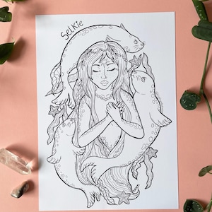 A4 | A5 | A6 - Art print Selkie Scottish Folklore - Scotland, fairytales, fantasy, folklore, mythical sea creature illustration