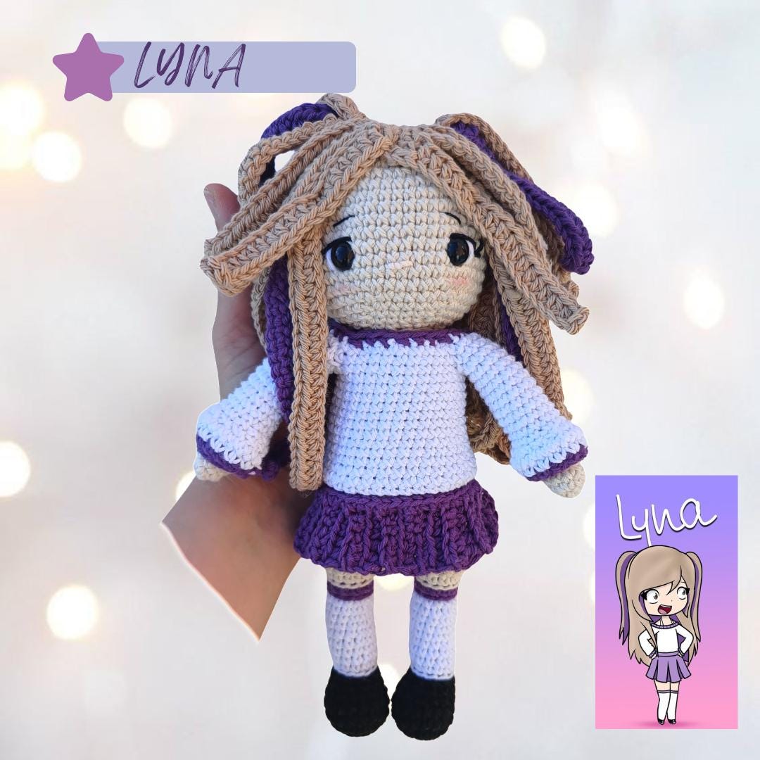 Patrón de crochet de Lyna Vallejos Muñeca Lyna en ESPAÑOL