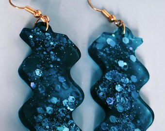 sequined wave earrings