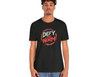 Defy the norm graphic T-shirt - vintage T-shirt, alt-munten, uniseks jersey shirt, cadeau voor hem/haar, top met korte mouwen