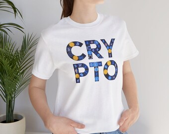T-shirt Crypto - Uniseks jersey shirt met korte mouw, Bitcoin T-shirt, altmunten, cadeau voor hem/haar