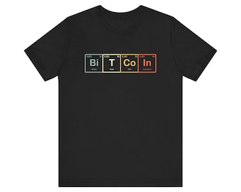 Crypto Periodic Table Tshirt, Funny Crypto Investment T-Shirt, Bitcoin T-Shirt, Unisex Jersey Short Sleeve Tee - Gift for Him/Her - Graphic