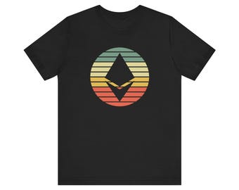 Vintage T-shirt Etherium, T-shirt Crypto, T-shirt Bitcoin, uniseks jersey T-shirt met korte mouw - cadeau voor hem/haar - T-shirt met graphic