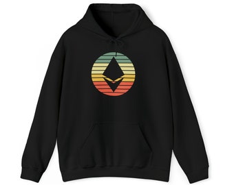 Vintage Etherium-hoody, Crypto-sweater, Etherium-hoodie, uniseks sweater met capuchon van zware kwaliteit - cadeau voor hem/haar - grafisch