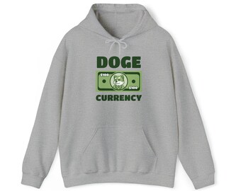 Vintage Dogecoin-hoody, Crypto-sweater, Doge-hoody, uniseks sweater met capuchon van zware kwaliteit - cadeau voor hem/haar - grafisch